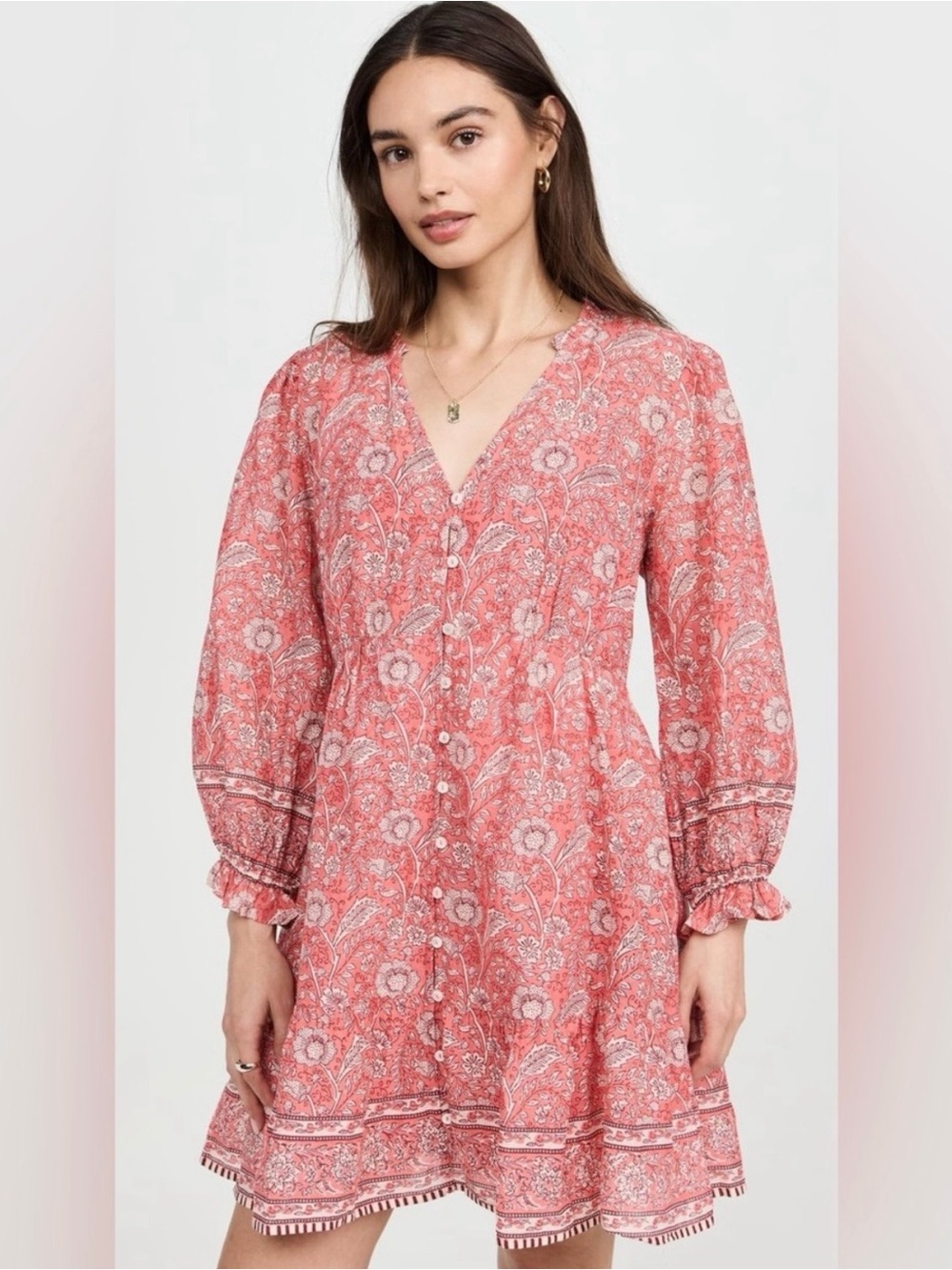 Velvet by Graham & Spencer Mary Floral cotton dress in Large size